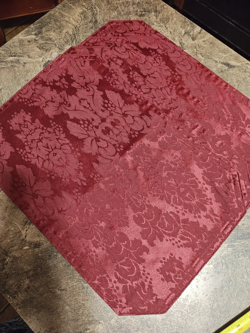 Elegant Damask Burgundy Placemats Set Of 4